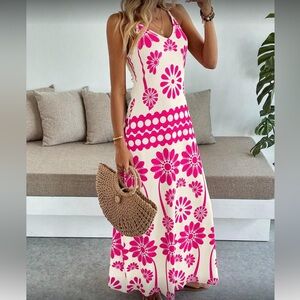 Floral Red Maxi Dress